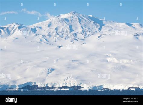 Antarctica, Ross Sea, Ross Island. View of Mount Terror, shield volcano. Second largest volcano ...