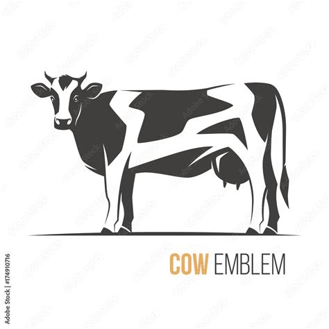 Vector illustration of a stylish spotted holstein cow. Stock Vector ...