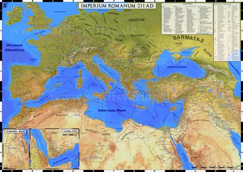 The Roman Empire in 211 CE | Roman empire map, Detailed map, Roman empire