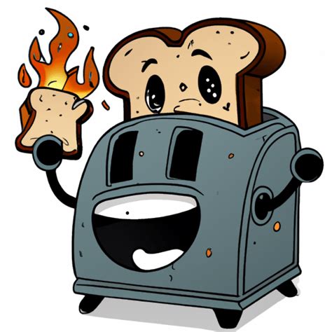 Funny Toaster with Burnt Toast · Creative Fabrica