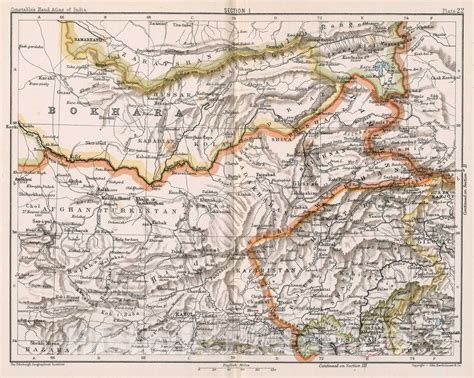 Historic Map : Section I. Kafiristan. Plate 22, 1893, Vintage Wall Dec ...