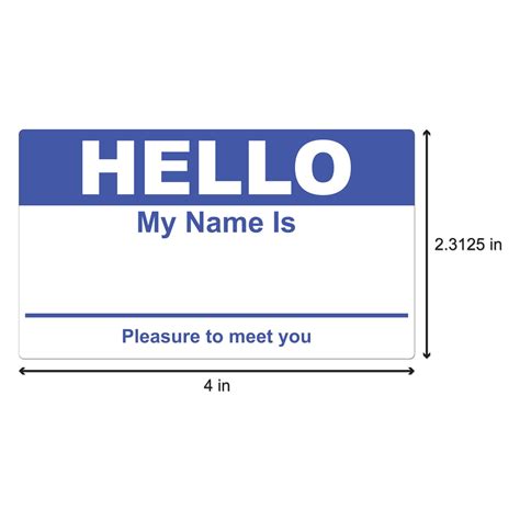 Hello My Name is Stickers Name Badge (4 x 2-5/16 inch, 100 Stickers per Roll, Dark Blue ...