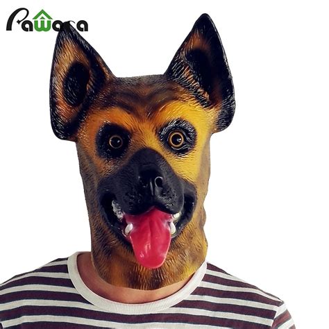 Dog Head Mask Animal Costume Latex Full Face Adult Mask Breathable ...