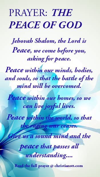 Prayer to Receive the Peace of God