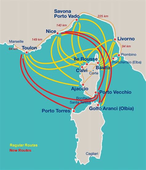 Sardinia Ferries Map