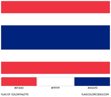 Thailand flag color codes