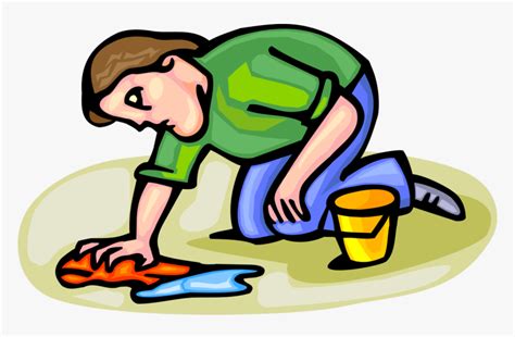 Vector Illustration Of Cleaning Up Liquid Spill With, HD Png Download - kindpng