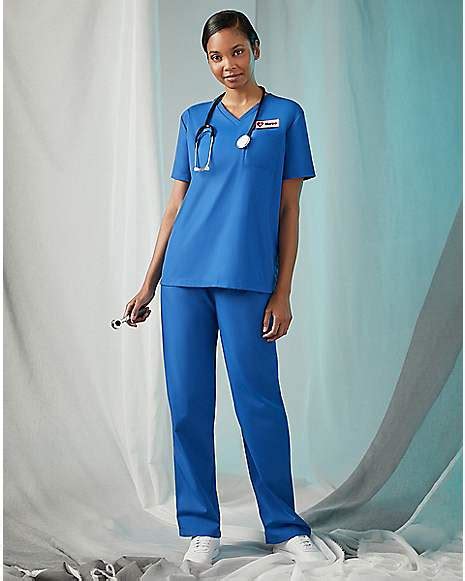 Adult Blue Medical Scrubs Costume - Spirithalloween.com