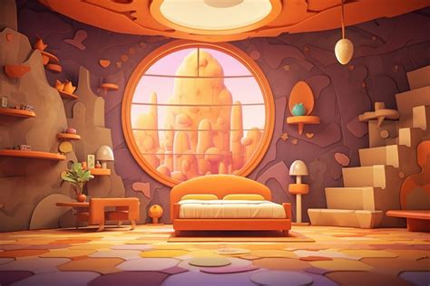 Cartoon room furniture architecture. AI | Free Photo Illustration ...