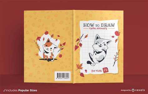 Cute Animal Drawing Book Cover Design Vector Download