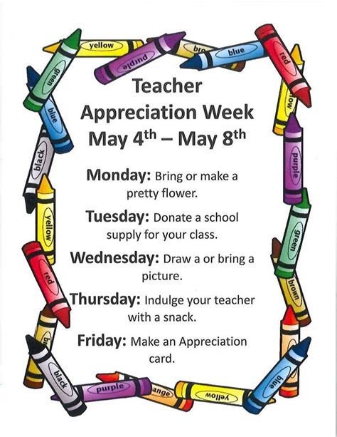 Teacher Appreciation Week May 4-8 | Lawson Early Childhood School | Teacher appreciation week ...