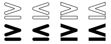 desigualdad símbolo.menos que o igual a y mayor que o igual a matemáticas símbolo conjunto ...