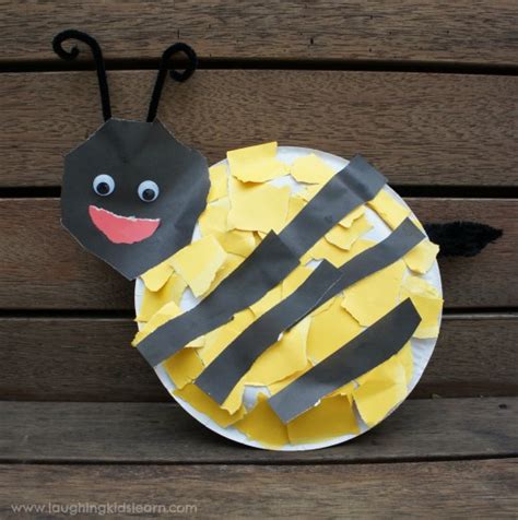 Paper plate bee craft activity - Laughing Kids Learn