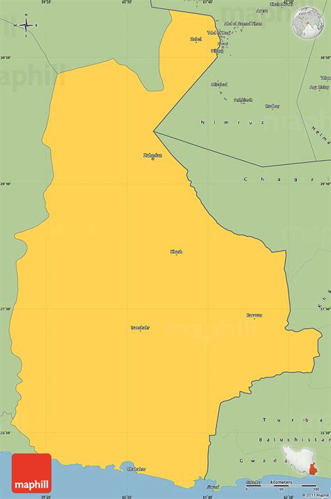 Savanna Style Simple Map of Sistan and Baluchestan