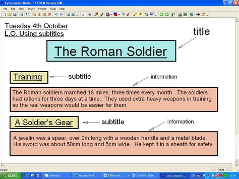 Mr Howe's Class: Literacy: using subheadings