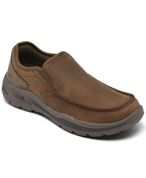 Skechers Leather Just Arch Support Slip-on Loafer Casual Sneakers From ...