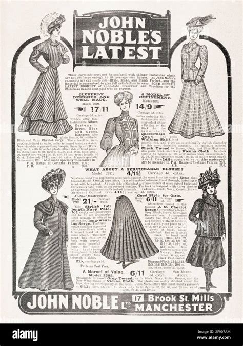 Old vintage Victorian newsprint clothes / fashion advert from 1907 - pre advertising standards ...