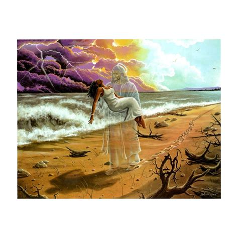 Footprints in the Sand (Female) by Lester Kern (Black Jesus) | The Black Art Depot