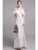 Sexy Off Shoulder Lace Mermaid Wedding Dress with Open Back Affordable ...