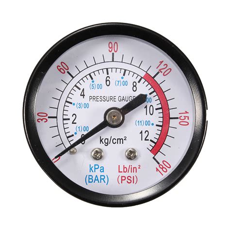 Bar air pressure gauge 13mm 1/4 bsp thread 0-180 psi 0-12 manometer ...