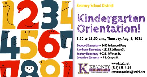 KSD to Host Kindergarten Orientation on Aug. 5 - Kearney School District