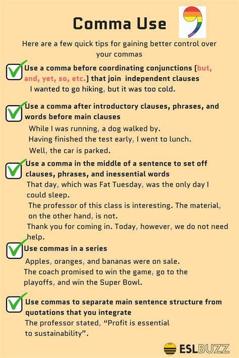 Comma Rules: 8 Rules for Using Commas Correctly! - ESLBuzz Learning ...