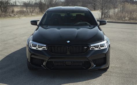 Download wallpapers BMW M5, 2018, F90, front view, LED lights, new ...