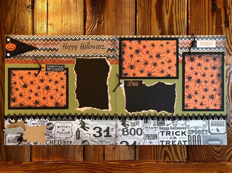 Premade Halloween Scrapbook Layout. Two Page Layout. Halloween | Etsy ...