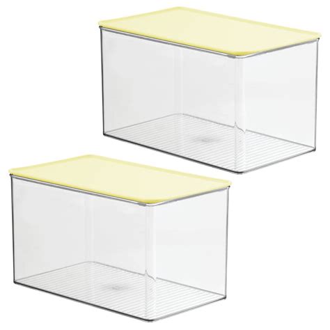 mDesign Plastic Stackable Closet Storage Bin Box with Lid, 2 Pack - Walmart.com - Walmart.com