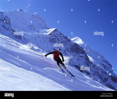 Switzerland Europe Bernese Oberland Kleine Scheidegg Skiing Canton Bern ...