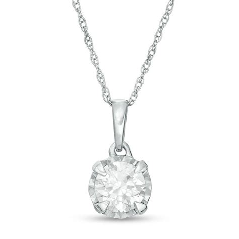 1/2 CT. Diamond Solitaire Pendant in 10K White Gold | Zales