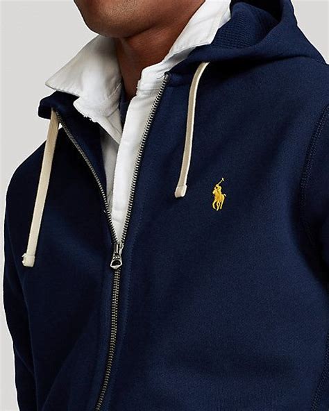 Men's Fleece Full-Zip Hoodie | Ralph Lauren Zip Hoodie Outfit, Full Zip Hoodie, Mens Fleece ...