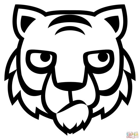 Tiger Face Emoji coloring page | Free Printable Coloring Pages