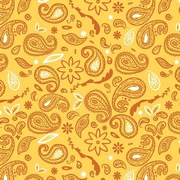 Premium Vector | Vivid yellow bandana paisley pattern