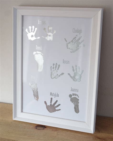 New baby keepsake Handprint Frame Baby hand print | Etsy