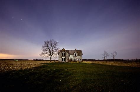 Abandoned Farmhouse at Night Photograph by Cale Best