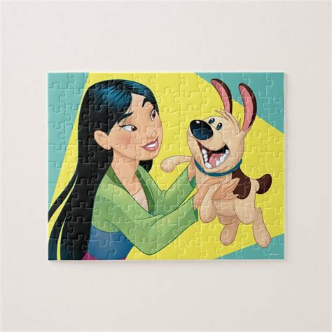 Mulan Holding Dog Jigsaw Puzzle | Zazzle | Dog jigsaw puzzles, Mulan ...