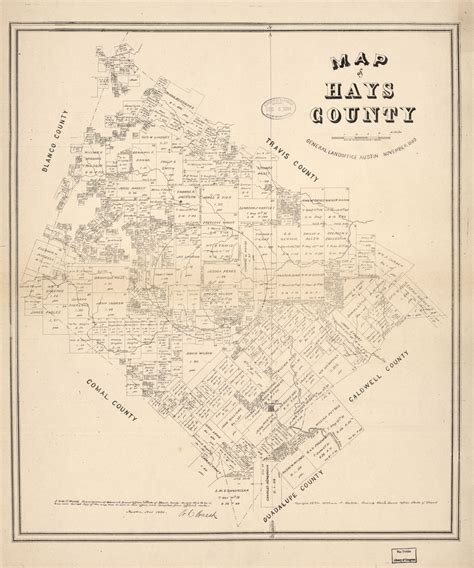 1880 Hays County Land Map | Hays County TXGenWeb Project