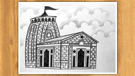 How To Draw Kedarnath Temple Easy | Kedarnath Temple Drawing Step By Step | Pencil Drawing ...