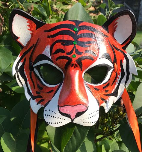 Tiger Masquerade handcrafted leather mask | Etsy