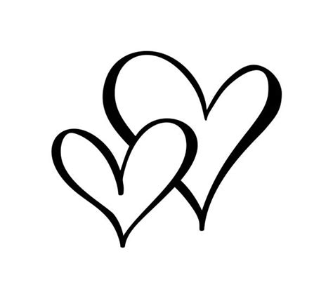 Two Hearts Joined Together Drawing Illustrations, Royalty-Free Vector ...