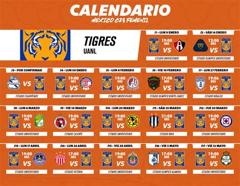 Calendario Tigres Femenil Clausura 2023 - Fútbol En Vivo México - Guía ...