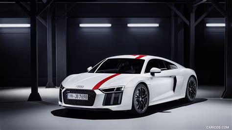 2018 Audi R8 RWS (Color: Ibis White) - Front Three-Quarter | Caricos