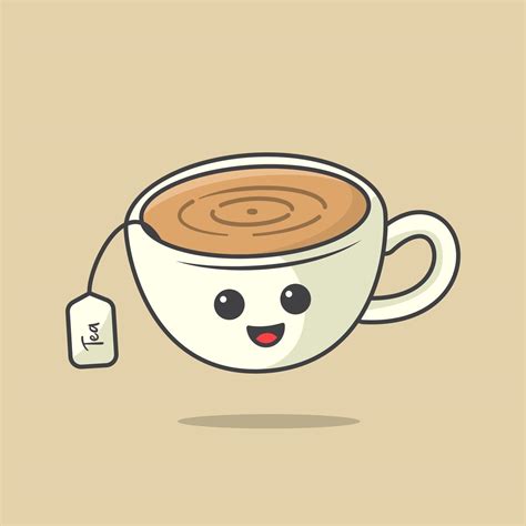 Tea Cup Kawaii Illustration Cute kawaii illustration caharacter icon design 2514362 Vector Art ...