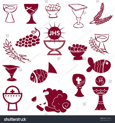 Set Illustration Communion Depicting Traditional Christian Stock Vector 63798259 - Shutterstock