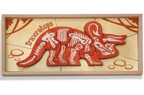 Dinosaur Skeleton Triceratops - Chunky Wooden Puzzles