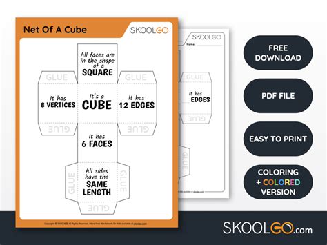 Net Of A Cube - Free Worksheet - SKOOLGO