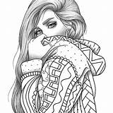 Adult coloring page Girl Portrait And Clothes colouring Sheet  Etsy sketch template