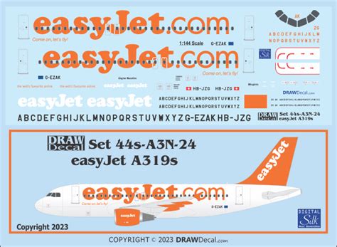 easyJet A319s – DRAW Decal