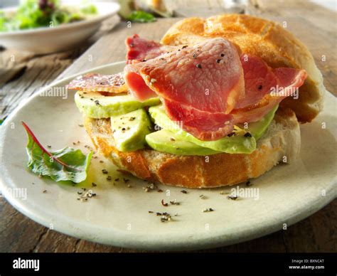 Bacon and avocado sandwich Stock Photo - Alamy